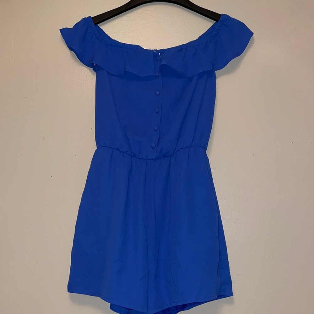 Blue Ruffle Romper